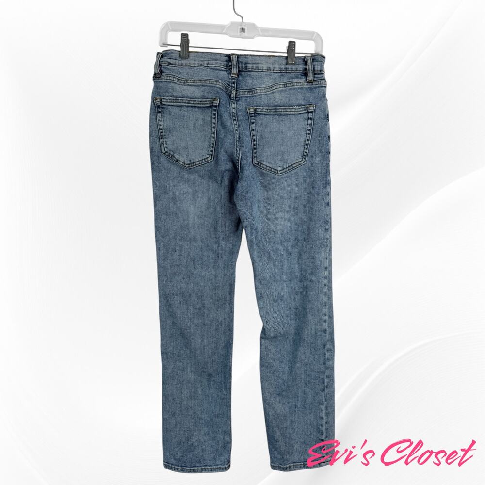 Sun Stone Mens Faded Light Blue Straight Leg Stretch 29x30